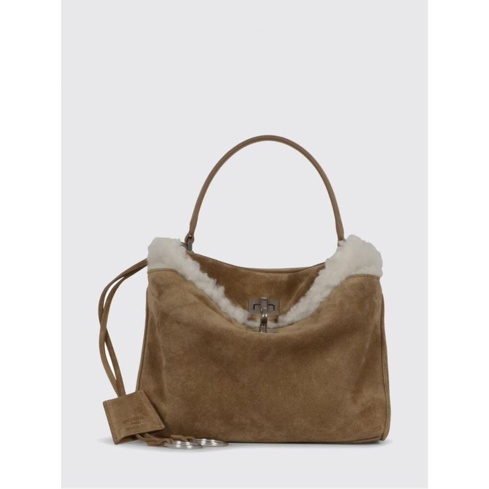 Balenciaga Rodeo Mini Shearling Handbag With Removable Shoulder Strap